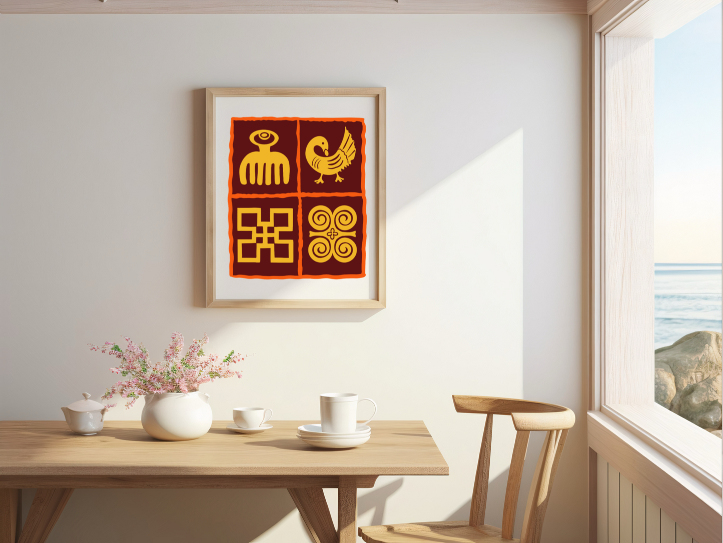 Art Print — Adinkra Symbols African Heritage Wall Art | Original Hand-Drawn Design