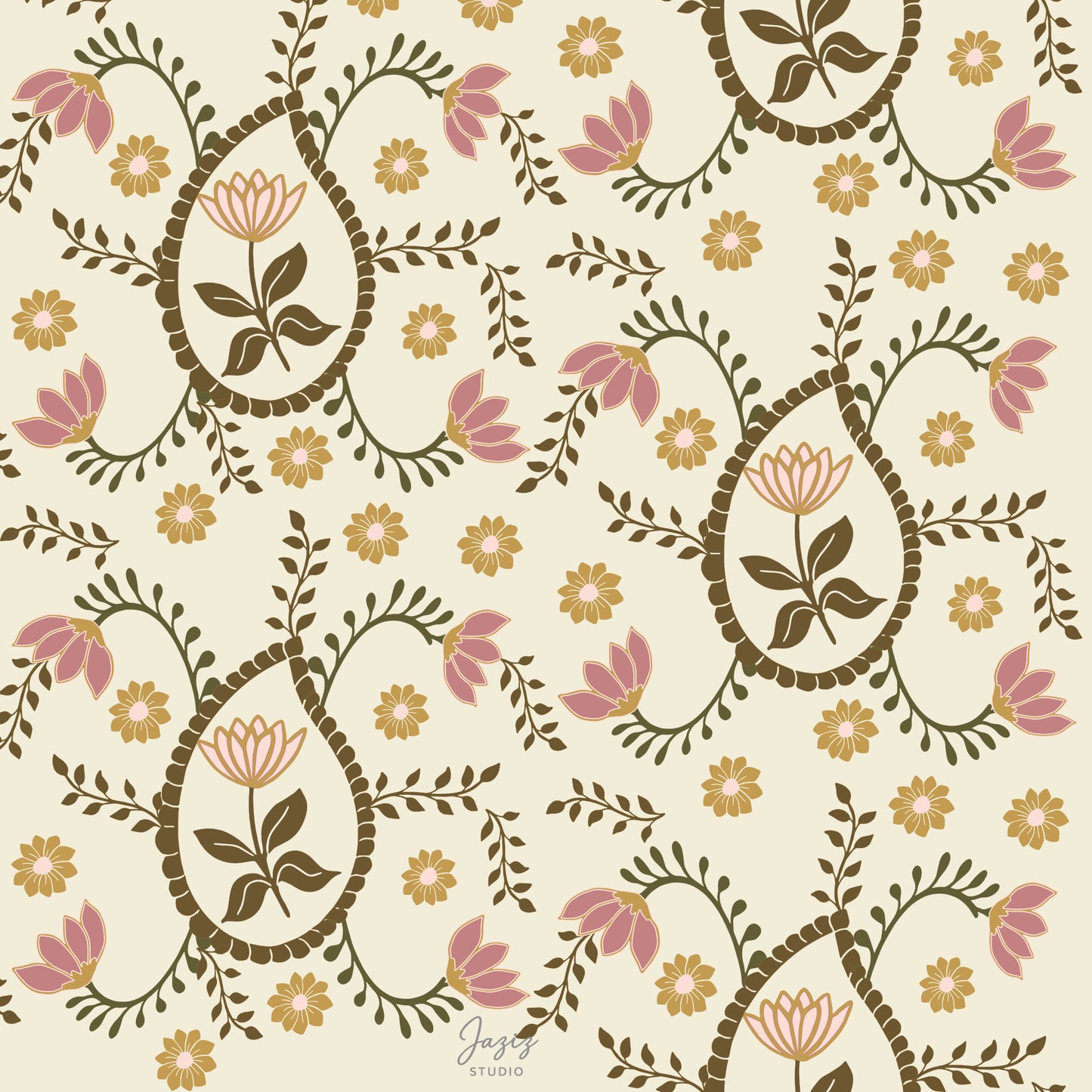 Paisley Bloom – Ivory Honey Digital Pattern