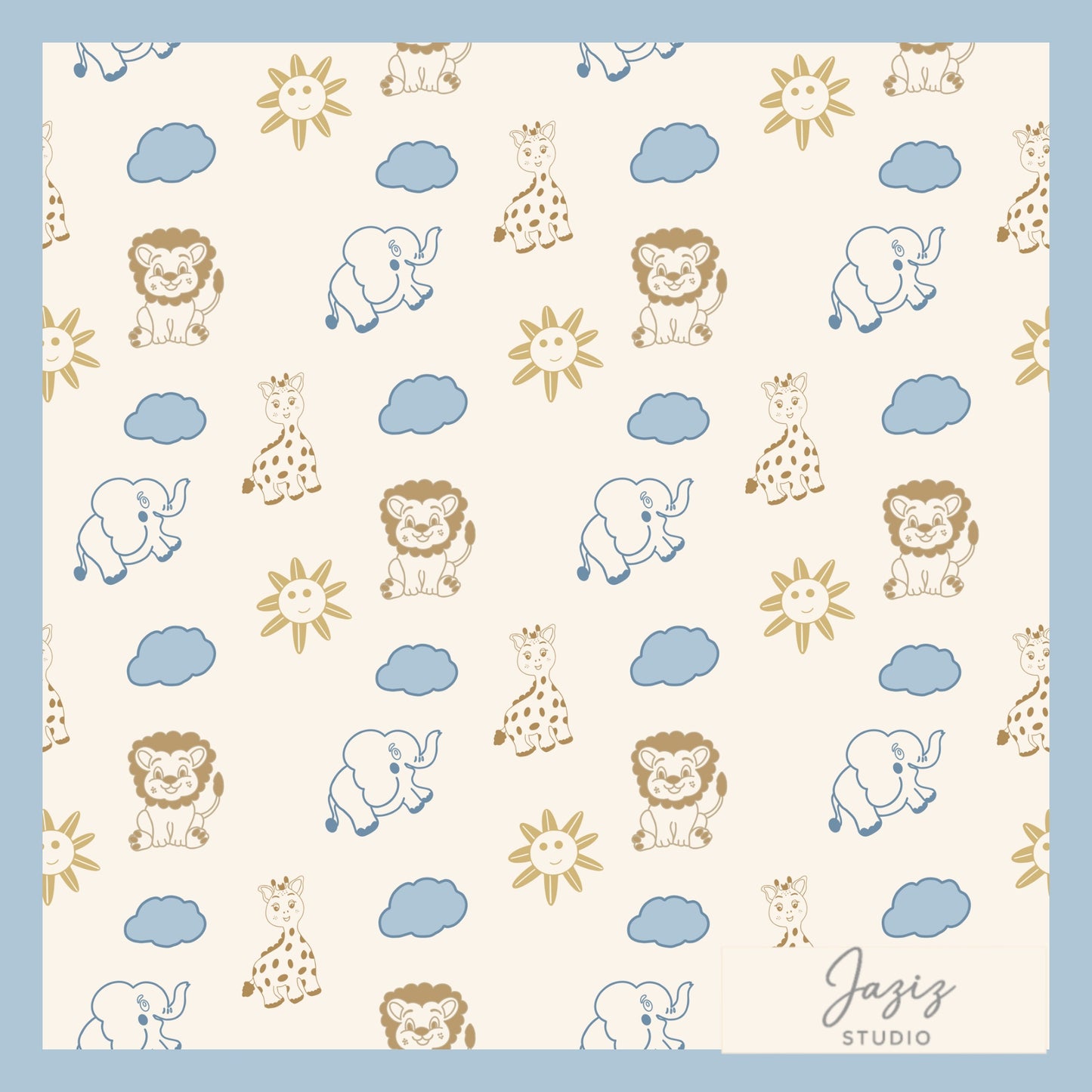 Scandi Safari Friends – Neutral Nursery Pattern