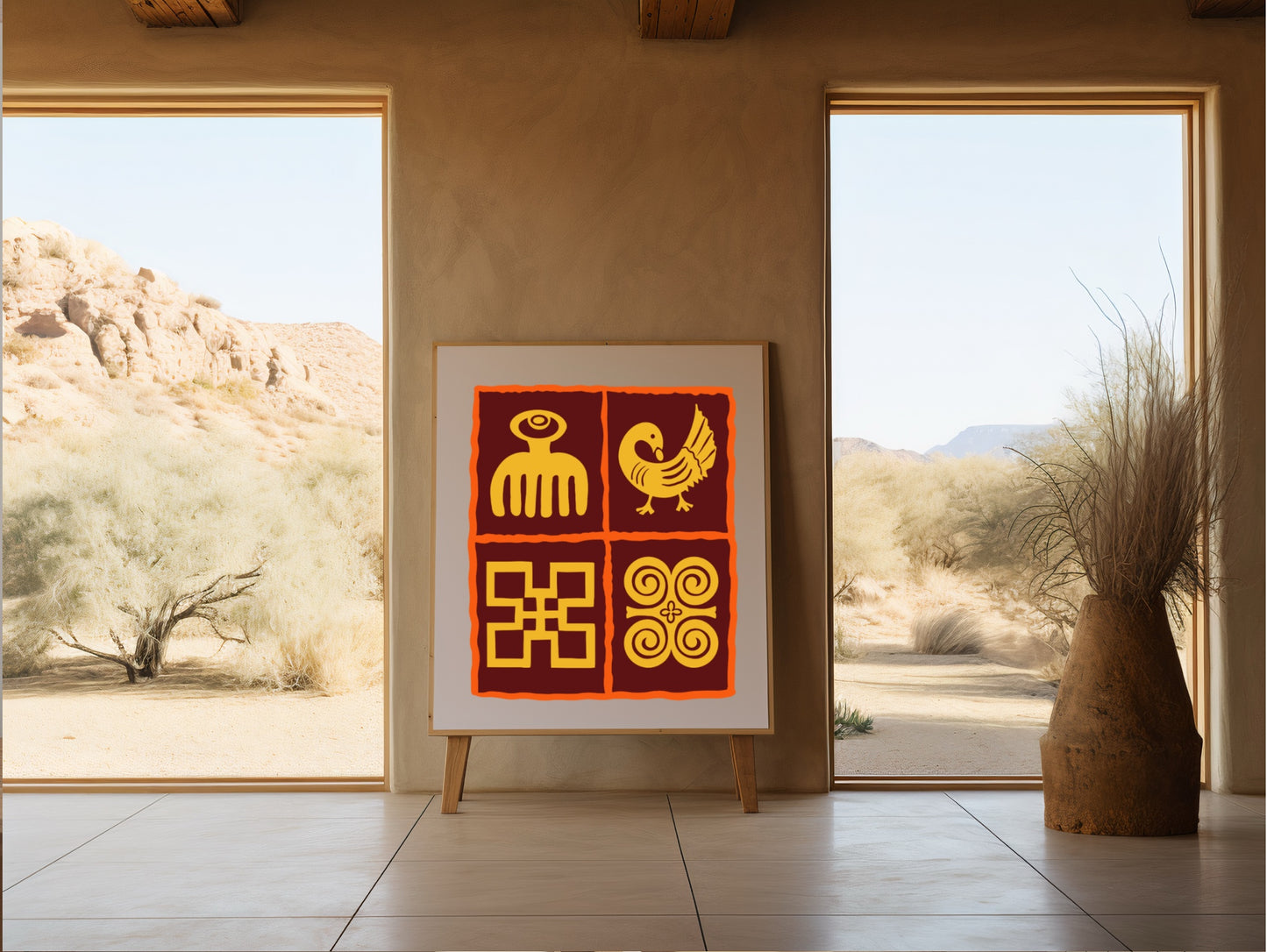 Art Print — Adinkra Symbols African Heritage Wall Art | Original Hand-Drawn Design