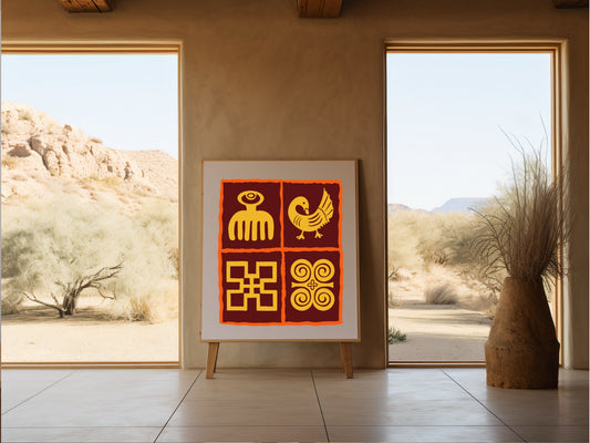 Art Print — Adinkra Symbols African Heritage Wall Art | Original Hand-Drawn Design