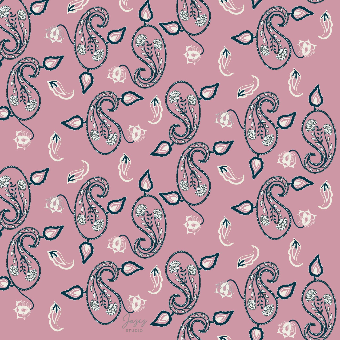 Paisley Bloom – Dusty Rose Digital Pattern