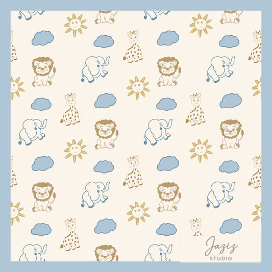 Scandi Safari Friends – Neutral Nursery Pattern