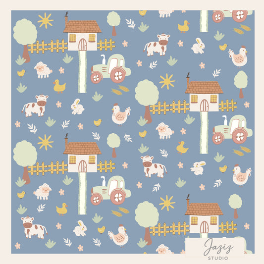 Farm Nursery Pattern Bundle – 8 Seamless Designs